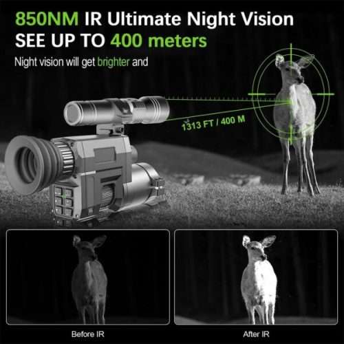 With 4x Digital Zoom, Wifi Digital Night Vision Binoculars, IP54