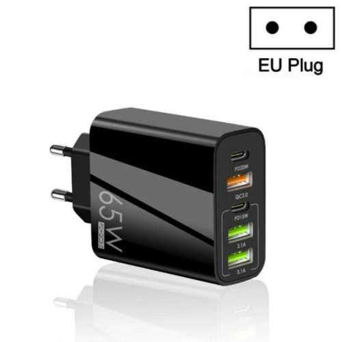 65W Dual PD Type-C + 3USB European Multi-Port Charger