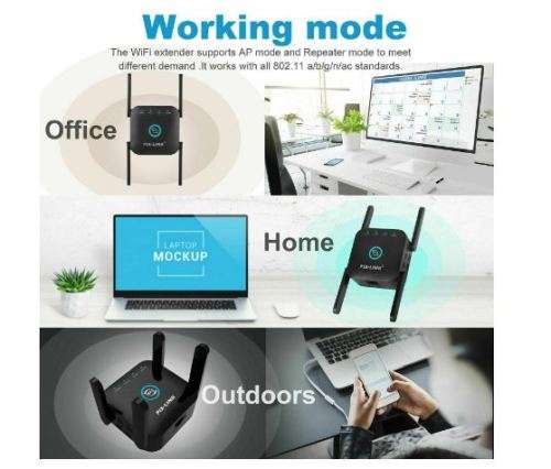Pix-Link Wifi Range Extender 2.4ghz and 5ghz