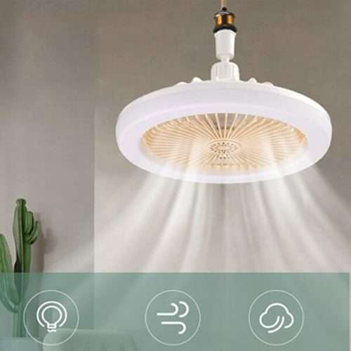 30W 360° Swivel Led Ceiling Light With Built-In Fan With 3 Speed Settings Remote Control Included