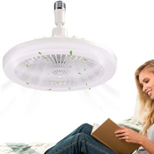 30W 360° Swivel Led Ceiling Light With Built-In Fan With 3 Speed Settings Remote Control Included