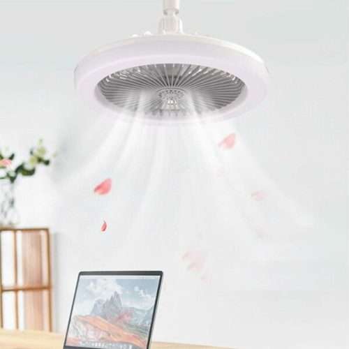 30W 360° Swivel Led Ceiling Light With Built-In Fan With 3 Speed Settings Remote Control Included