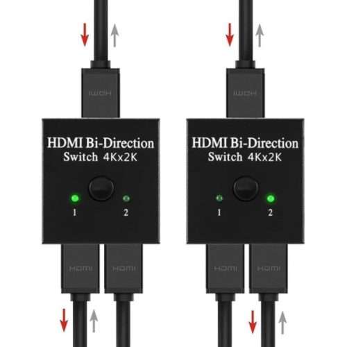 4K Switcher Splitter 2 Ports Bidirectional 1×2 / 2×1 Switcher Support Ultra HD 1080P 3D HDR HDCP