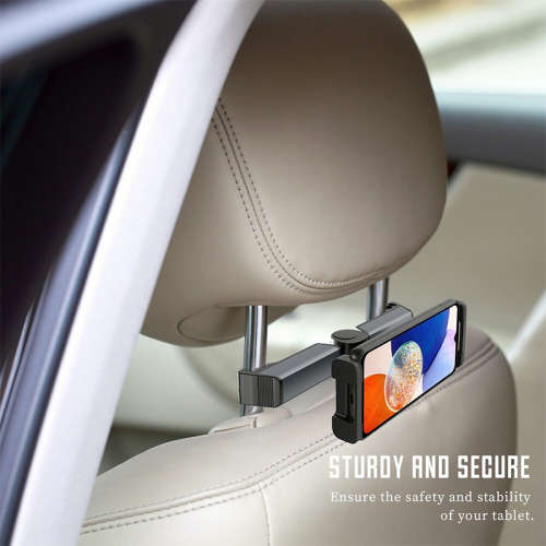 Double Extendable Stick Car Headrest Mount Tablet Phone Holder Stand 360° Rotatable