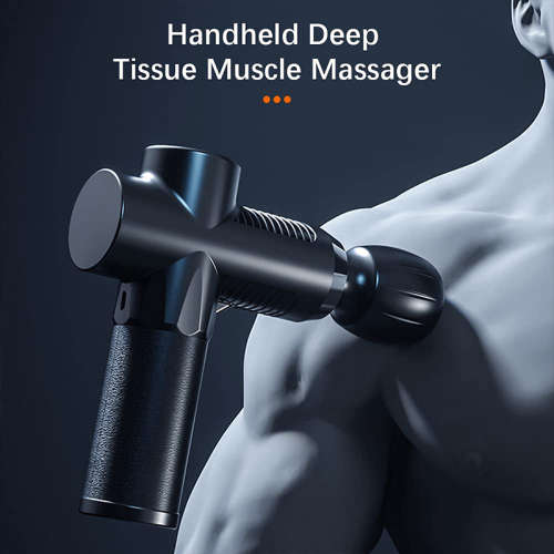 Portable Muscle Massager Silicone Massage Head 3-Speed Silent Vibration Built-in Battery