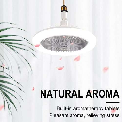 30W 360° Swivel Led Ceiling Light With Built-In Fan With 3 Speed Settings Remote Control Included