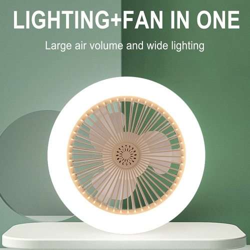 30W 360° Swivel Led Ceiling Light With Built-In Fan With 3 Speed Settings Remote Control Included