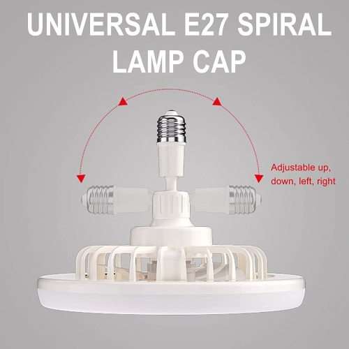 30W 360° Swivel Led Ceiling Light With Built-In Fan With 3 Speed Settings Remote Control Included