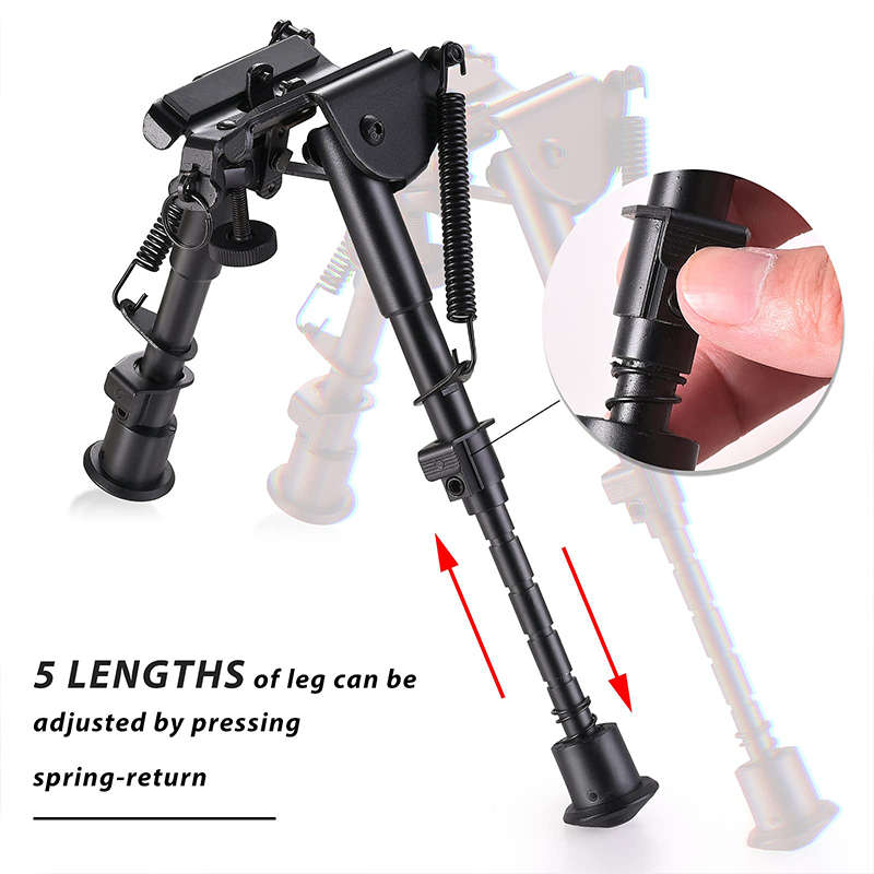 Adjustable Rifle Bipod Spring Return Stand 1X