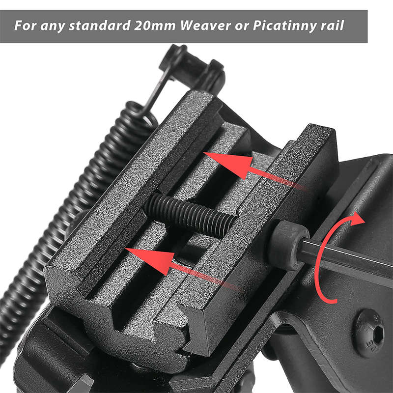 Adjustable Rifle Bipod Spring Return Stand 1X
