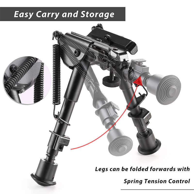 Adjustable Rifle Bipod Spring Return Stand 1X