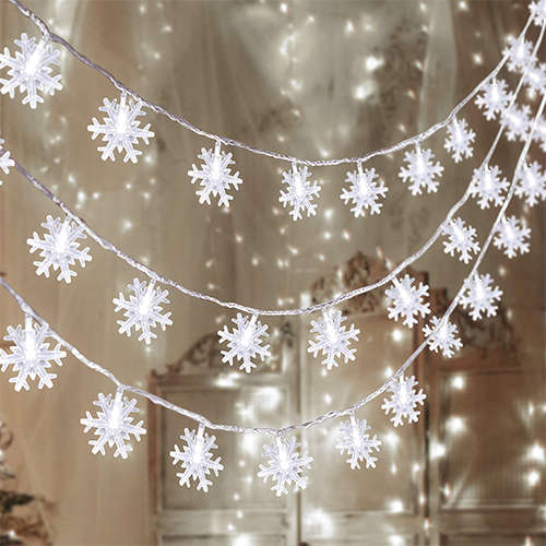 5M White Light Strip Snowflake Fairy String Light Strip