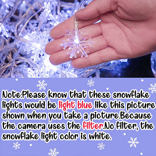 5M White Light Strip Snowflake Fairy String Light Strip