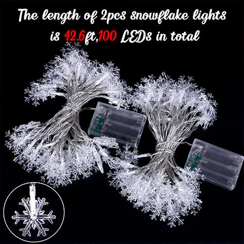 5M White Light Strip Snowflake Fairy String Light Strip