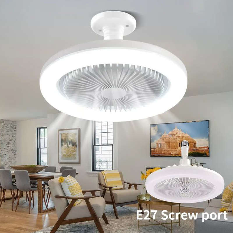30W 360° Swivel Led Ceiling Light With Built-In Fan With 3 Speed Settings Remote Control Included