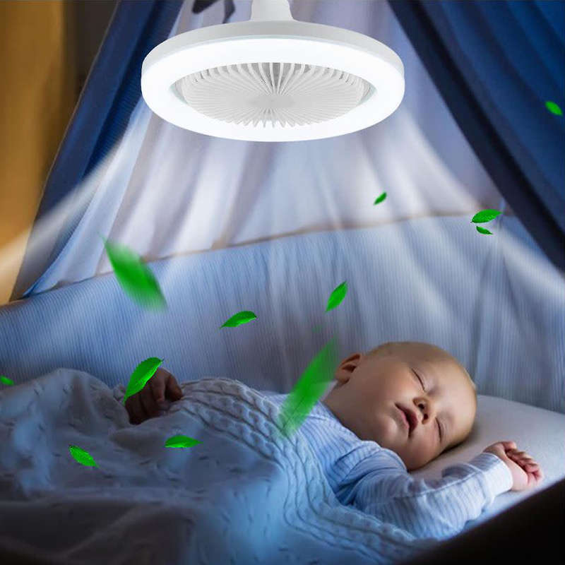 30W 360° Swivel Led Ceiling Light With Built-In Fan With 3 Speed Settings Remote Control Included
