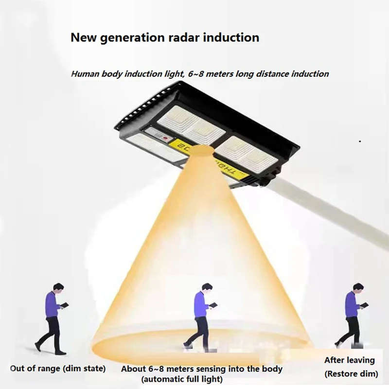 200W Solar Street Light Human Body Induction with Remote Control and Pole
