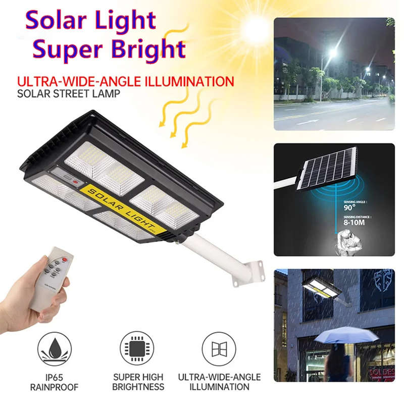 200W Solar Street Light Human Body Induction with Remote Control and Pole