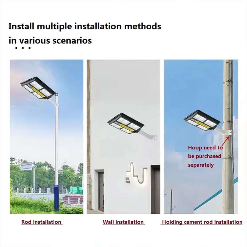 200W Solar Street Light Human Body Induction with Remote Control and Pole