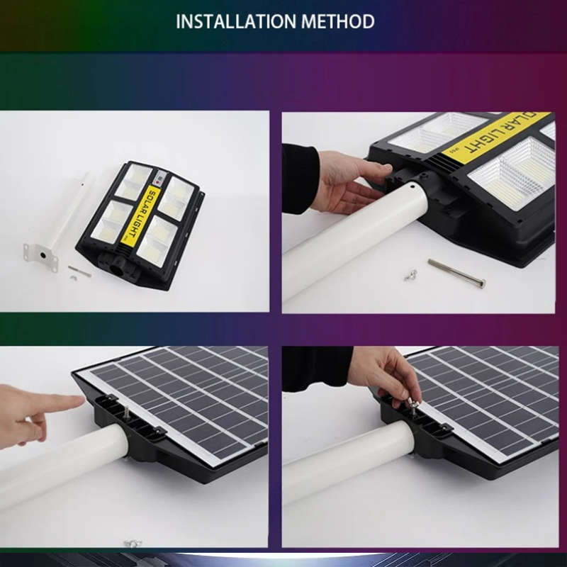 200W Solar Street Light Human Body Induction with Remote Control and Pole