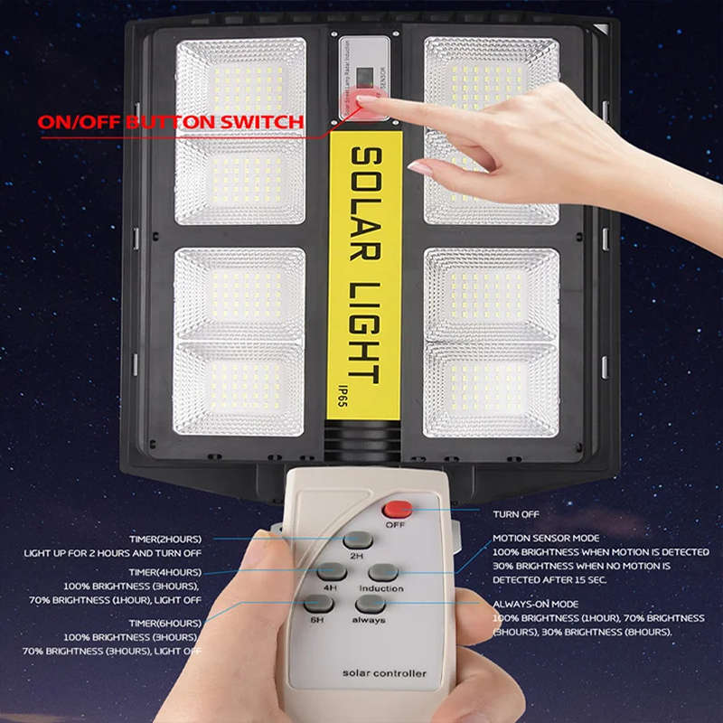 200W Solar Street Light Human Body Induction with Remote Control and Pole
