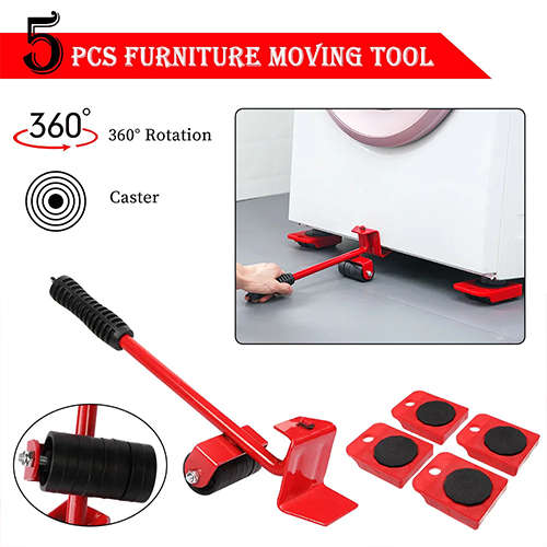 5 PCS Heavy Furniture Shifter Lifter Moving Wheel Slider Mover Moves Furniture Tool