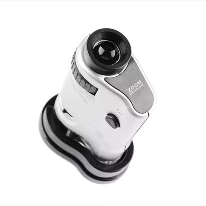 Magnifying Glass Pocket Microscope Monocular Zoom Hd Ticket Led Illuminated Handheld