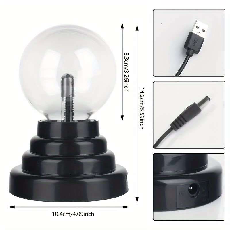 Plasma Ball Lamp Electronic Touch Sound Sensitive Lightning Glass Dry Lava LampBedroom Decor Gift