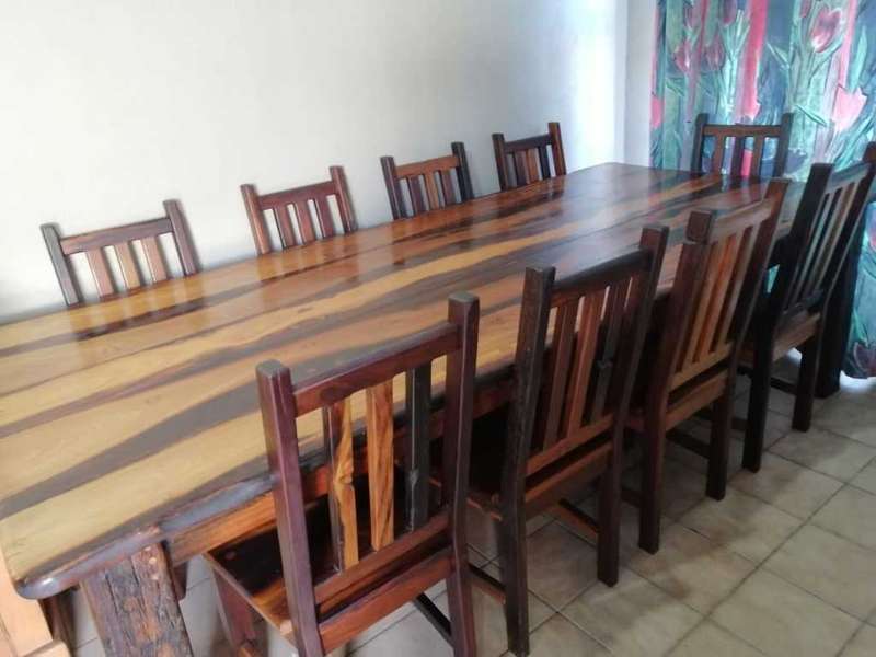 SLEEPER WOOD DINING TABLE, CHAIRS & BUFFET