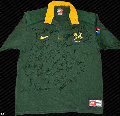 CORNE KRIGE's SPRINGBOK JERSEY SIGNED BY SQUAD - ON SALE - REDUCED PRICE TO GO