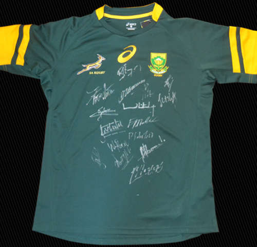 2016 SPRINGBOK RUGBY JERSEY SIGNED BY THE TEAM