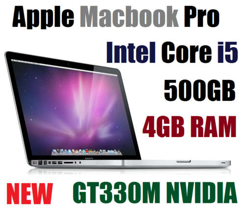 NEW {APPLE MACBOOK PRO} {INTEL CORE i5} {500GB HDD} {4GB RAM} {15.6"} {GT330M NVIDIA} {WARRANTY}