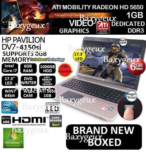 BRAND NEW {HP DV7 -4150si} {CORE i7} {1000GB HDD} {6GB RAM} {KILLER MACHINE!!!}