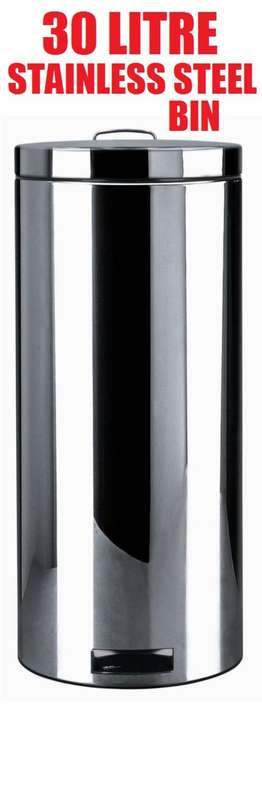NEW!!! {30 LITRE STAINLESS STEEL BIN} {CRAZY SPECIAL}