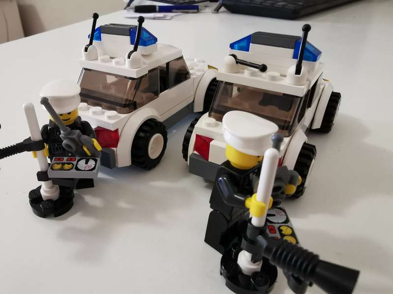 Pair of Lego city police cars no. 7236 auction for two cars as per photo.