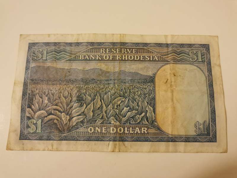 Reserve Bank of Rhodesia One dollar note - November 1976