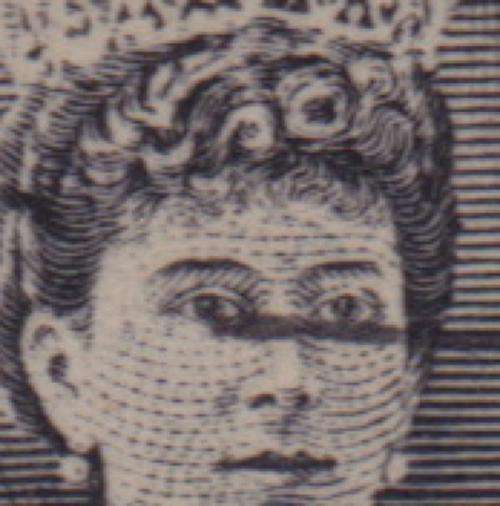BSAC DOUBLE HEADS 2d black and grey-black showing QUEEN'S CHEEK FLAW fine used