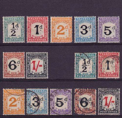 TRANSVAAL 1907 Postage due set of 7 mint & used CAT VALUE R970 (2005/6)