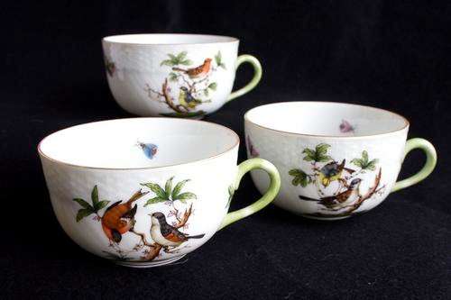 STUNNING - Three handpainted HEREND cups - absolutely perfect condition!!!