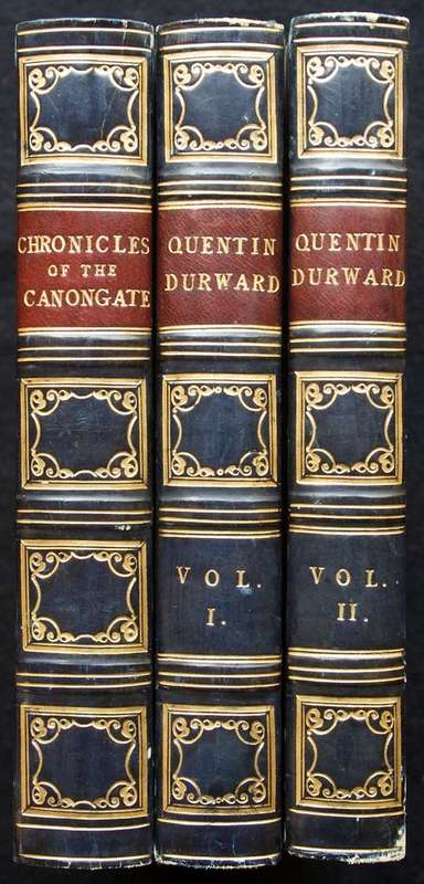 170 YEAR OLD STUNNING PART-LEATHERBOUND BOOKS - SIR WALTER SCOTT - PRINTED 1831
