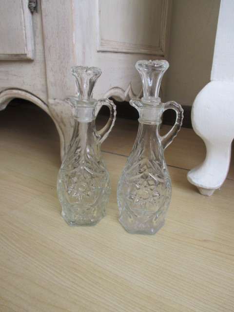 Small Cut Glass Vinegar Decanters
