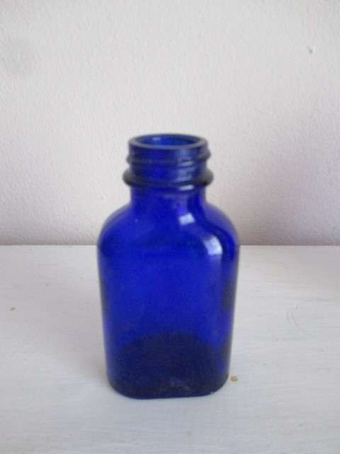 Small Blue Glass Bottle