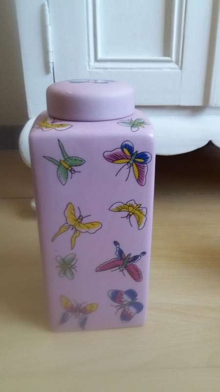 Pretty Storage Jar with Butterfly Design