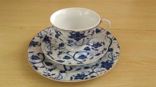 Blue & White Plate & Cup and Saucer Set