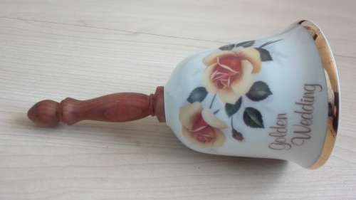 Golden Wedding Anniversary Bell (ASL, Stoke on Trent) Made in England