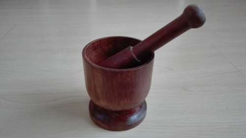 Wooden Mortar & Pestle