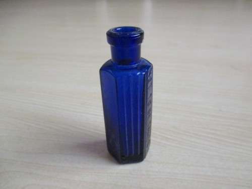 Miniature Cobalt Blue Glass Bottle