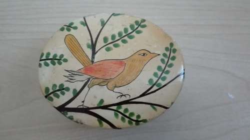 Small Oval Wooden Trinket Holder - Bird (Made in India)