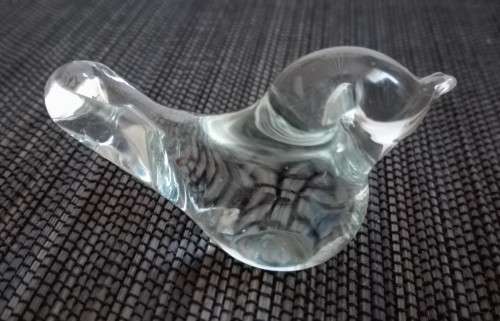 Miniature Glass Bird Figurine - height 3cm. width 5cm. depth 2cm