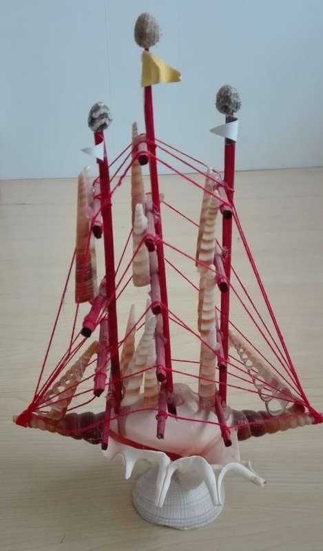 Ship Ornament Made of Shells